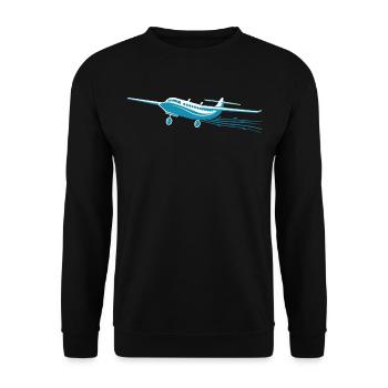 Meine Erste Flugreise Erstes Mal Fliegen - Unisex Pullover - Schwarz - Vorne - Alina (178cm) & Michal (187cm)