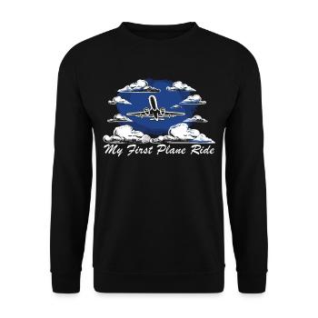 Meine Erste Flugreise Erstes Mal Fliegen - Unisex Pullover - Schwarz - Vorne - Alina (178cm) & Michal (187cm)