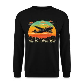 Meine Erste Flugreise Erstes Mal Fliegen - Unisex Pullover - Schwarz - Vorne - Alina (178cm) & Michal (187cm)