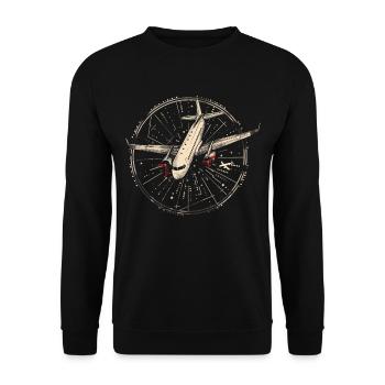 Meine Erste Flugreise Erstes Mal Fliegen - Unisex Pullover - Schwarz - Vorne - Alina (178cm) & Michal (187cm)