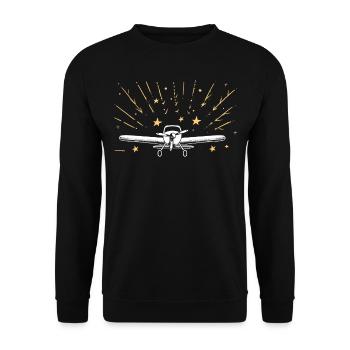 Meine Erste Flugreise Erstes Mal Fliegen - Unisex Pullover - Schwarz - Vorne - Alina (178cm) & Michal (187cm)