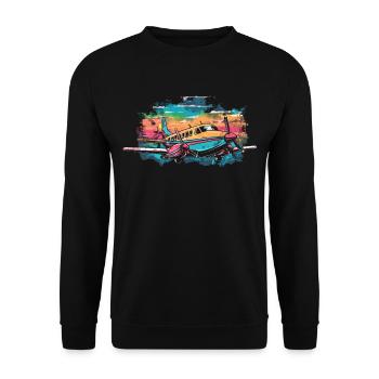 Meine Erste Flugreise Erstes Mal Fliegen - Unisex Pullover - Schwarz - Vorne - Alina (178cm) & Michal (187cm)