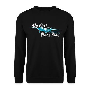 Meine Erste Flugreise Erstes Mal Fliegen - Unisex Pullover - Schwarz - Vorne - Alina (178cm) & Michal (187cm)