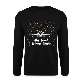 Meine Erste Flugreise Erstes Mal Fliegen - Unisex Pullover - Schwarz - Vorne - Alina (178cm) & Michal (187cm)