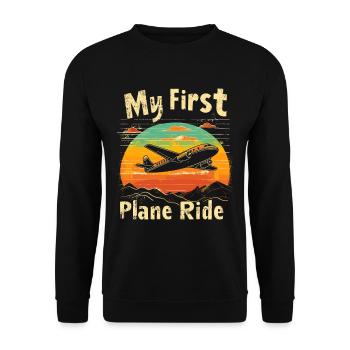 Meine Erste Flugreise Erstes Mal Fliegen - Unisex Pullover - Schwarz - Vorne - Alina (178cm) & Michal (187cm)