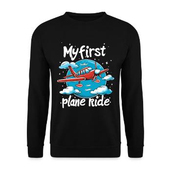 Meine Erste Flugreise Erstes Mal Fliegen - Unisex Pullover - Schwarz - Vorne - Alina (178cm) & Michal (187cm)