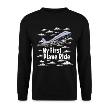 Meine Erste Flugreise Erstes Mal Fliegen - Unisex Pullover - Schwarz - Vorne - Alina (178cm) & Michal (187cm)