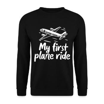 Meine Erste Flugreise Erstes Mal Fliegen - Unisex Pullover - Schwarz - Vorne - Alina (178cm) & Michal (187cm)