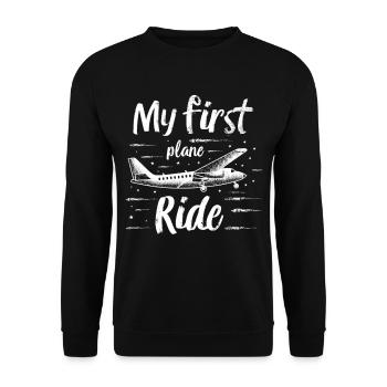 Meine Erste Flugreise Erstes Mal Fliegen - Unisex Pullover - Schwarz - Vorne - Alina (178cm) & Michal (187cm)