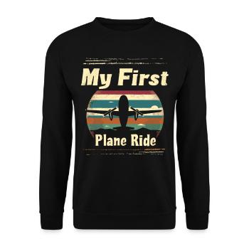Meine Erste Flugreise Erstes Mal Fliegen - Unisex Pullover - Schwarz - Vorne - Alina (178cm) & Michal (187cm)