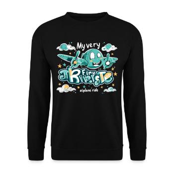 Meine Erste Flugreise Erstes Mal Fliegen - Unisex Pullover - Schwarz - Vorne - Alina (178cm) & Michal (187cm)