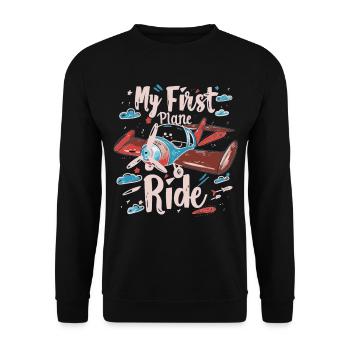 Meine Erste Flugreise Erstes Mal Fliegen - Unisex Pullover - Schwarz - Vorne - Alina (178cm) & Michal (187cm)