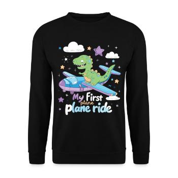 Meine Erste Flugreise Erstes Mal Fliegen - Unisex Pullover - Schwarz - Vorne - Alina (178cm) & Michal (187cm)