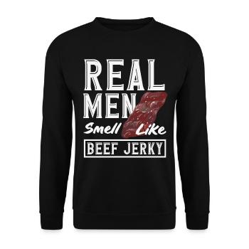 Beef Jerky Dealer Beef Jerky Costume - Unisex Sweatshirt - black - Front - Alina (178cm) & Michal (187cm)