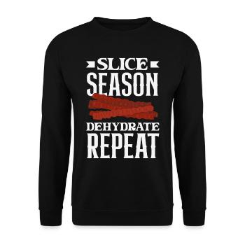 Beef Jerky Dealer Beef Jerky Costume - Unisex Sweatshirt - black - Front - Alina (178cm) & Michal (187cm)