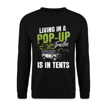 Wohnmobilzubehör Pop-up-camper - Unisex Pullover - Schwarz - Vorne - Alina (178cm) & Michal (187cm)