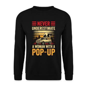 Wohnmobilzubehör Pop-up-camper - Unisex Pullover - Schwarz - Vorne - Alina (178cm) & Michal (187cm)