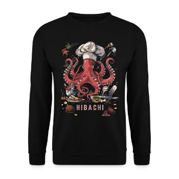 Hibachi Teppanyaki Bbq Japanese Cuisine - Unisex Sweatshirt - black - Front - Alina (178cm) & Michal (187cm)
