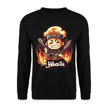 Hibachi Teppanyaki Bbq Japanese Cuisine - Unisex Sweatshirt - black - Front - Alina (178cm) & Michal (187cm)