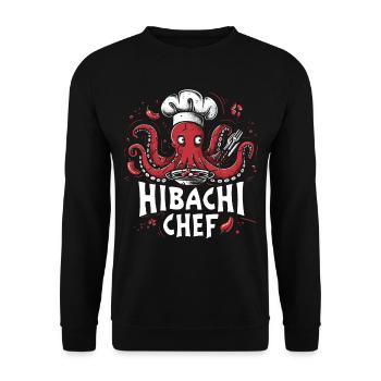 Hibachi Teppanyaki Bbq Japanese Cuisine - Unisex Sweatshirt - black - Front - Alina (178cm) & Michal (187cm)