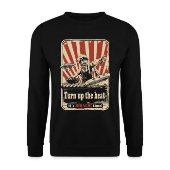 Hibachi Teppanyaki Bbq Japanese Cuisine - Unisex Sweatshirt - black - Front - Alina (178cm) & Michal (187cm)