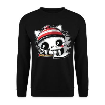 Hibachi Teppanyaki Bbq Japanese Cuisine - Unisex Sweatshirt - black - Front - Alina (178cm) & Michal (187cm)