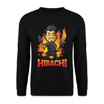 Hibachi Teppanyaki Bbq Japanese Cuisine - Unisex Sweatshirt - black - Front - Alina (178cm) & Michal (187cm)