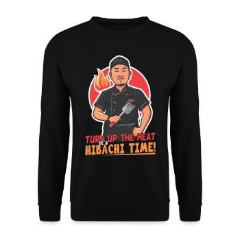 Hibachi Teppanyaki Bbq Japanese Cuisine - Unisex Sweatshirt - black - Front - Alina (178cm) & Michal (187cm)