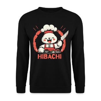 Hibachi Teppanyaki Bbq Japanese Cuisine - Unisex Sweatshirt - black - Front - Alina (178cm) & Michal (187cm)