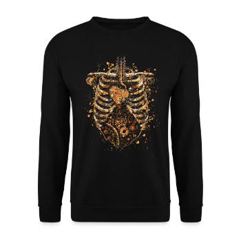 Steampunk Anatomy Steampunk Mechanical - Unisex Pullover - Schwarz - Vorne - Alina (178cm) & Michal (187cm)