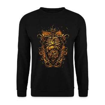 Steampunk Anatomy Steampunk Mechanical - Unisex Pullover - Schwarz - Vorne - Alina (178cm) & Michal (187cm)