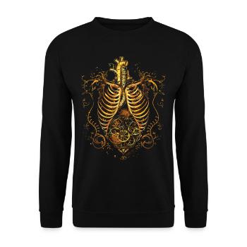 Steampunk Anatomy Steampunk Mechanical - Unisex Pullover - Schwarz - Vorne - Alina (178cm) & Michal (187cm)