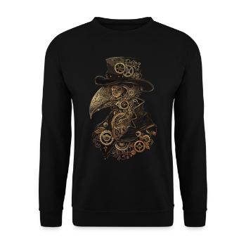 Steampunk Pestilence Plague Doctor - Unisex Sweatshirt - black - Front - Alina (178cm) & Michal (187cm)
