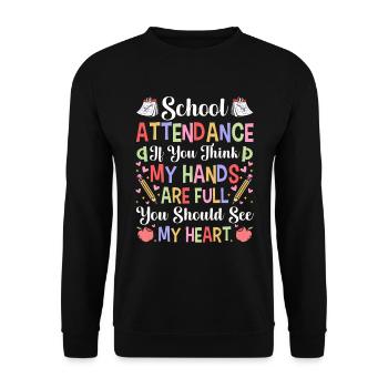 Attendance Secretary - Unisex Sweatshirt - black - Front - Alina (178cm) & Michal (187cm)