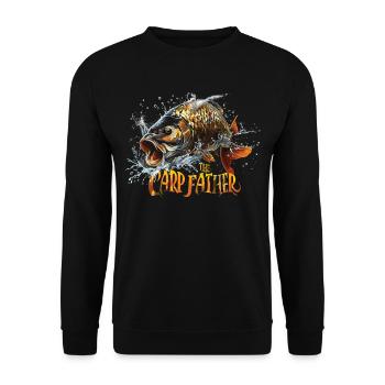 "the Carp Father" carp fishing - Unisex Sweatshirt - black - Front - Alina (178cm) & Michal (187cm)