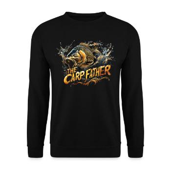 "the Carp Father" carp fishing - Unisex Sweatshirt - black - Front - Alina (178cm) & Michal (187cm)