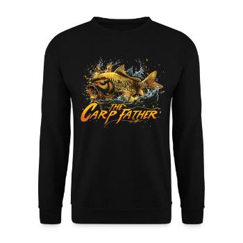 "the Carp Father" carp fishing - Unisex Sweatshirt - black - Front - Alina (178cm) & Michal (187cm)