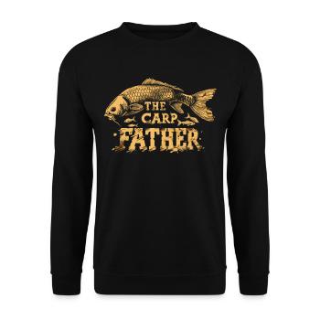 "the Carp Father" carp fishing - Unisex Sweatshirt - black - Front - Alina (178cm) & Michal (187cm)