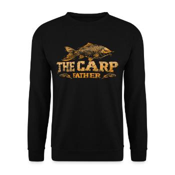"the Carp Father" carp fishing - Unisex Sweatshirt - black - Front - Alina (178cm) & Michal (187cm)