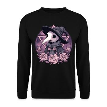 Plague Doctor Kawaii Pastel Gothic - Unisex Pullover - Schwarz - Vorne - Alina (178cm) & Michal (187cm)