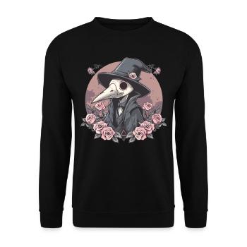 Plague Doctor Kawaii Pastel Gothic - Unisex Pullover - Schwarz - Vorne - Alina (178cm) & Michal (187cm)