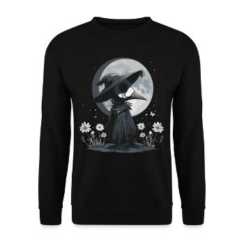 Plague Doctor Kawaii Pastel Gothic - Unisex Pullover - Schwarz - Vorne - Alina (178cm) & Michal (187cm)