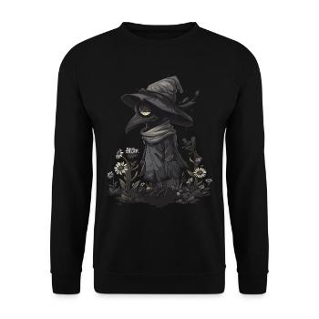 Plague Doctor Kawaii Pastel Gothic - Unisex Pullover - Schwarz - Vorne - Alina (178cm) & Michal (187cm)