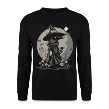 Plague Doctor Kawaii Pastel Gothic - Unisex Pullover - Schwarz - Vorne - Alina (178cm) & Michal (187cm)