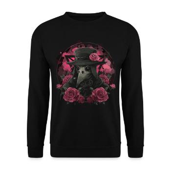 Plague Doctor Kawaii Pastel Gothic - Unisex Pullover - Schwarz - Vorne - Alina (178cm) & Michal (187cm)