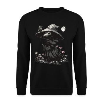 Plague Doctor Kawaii Pastel Gothic - Unisex Pullover - Schwarz - Vorne - Alina (178cm) & Michal (187cm)