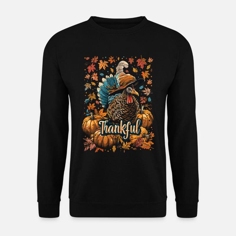 Grateful Gobble Wobble Thanksgiving - Sweat-shirt Unisexe - noir