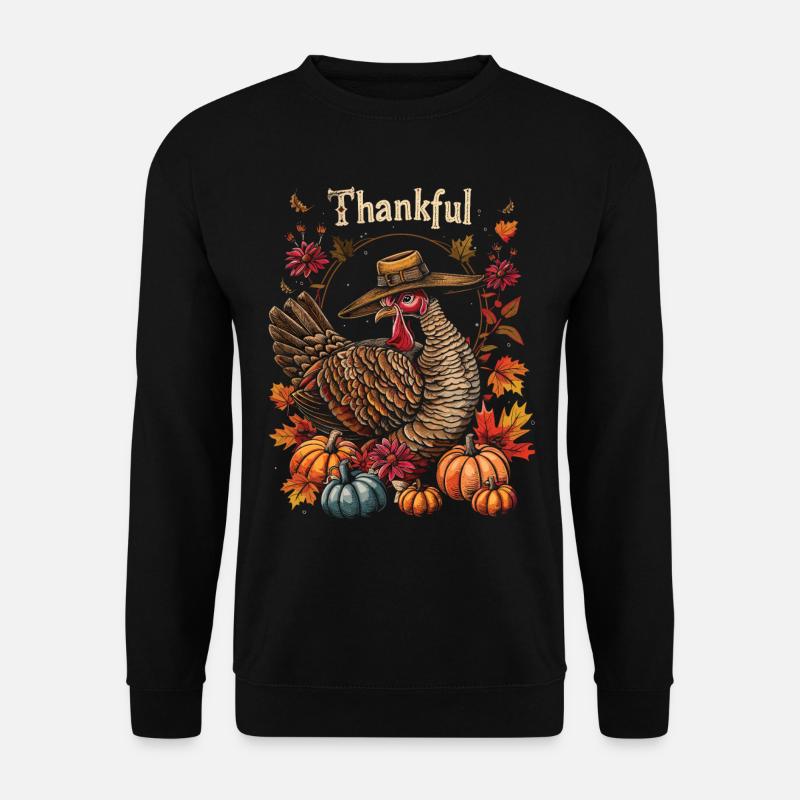 Dankbares Gobble Wobble Thanksgiving - Unisex Pullover - Schwarz
