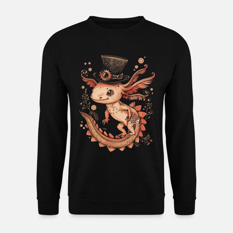 Steampunk Axolotl - Unisex Pullover - Schwarz