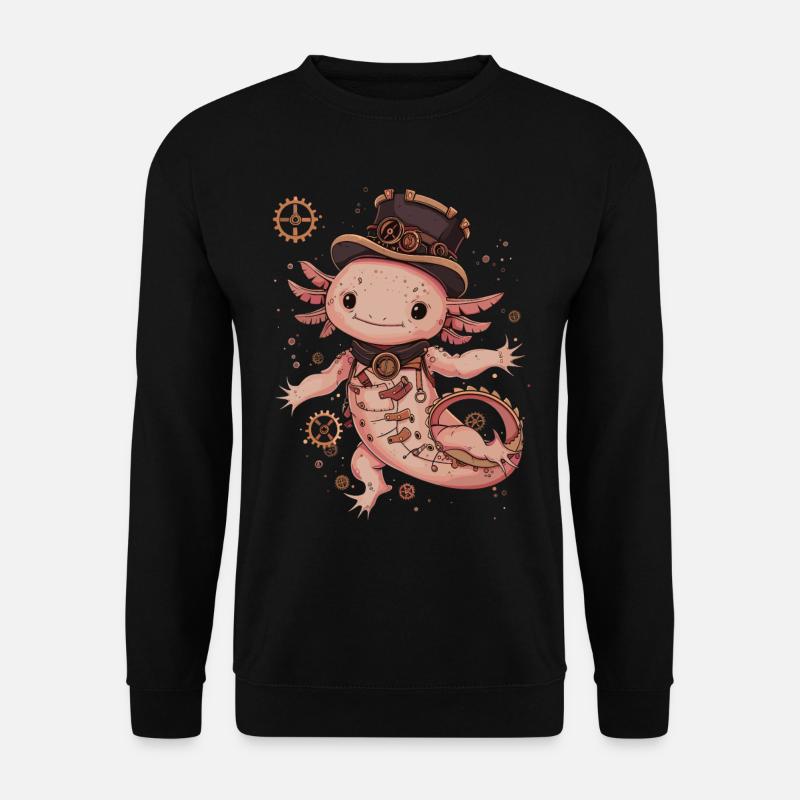 Steampunk Axolotl - Unisex Pullover - Schwarz